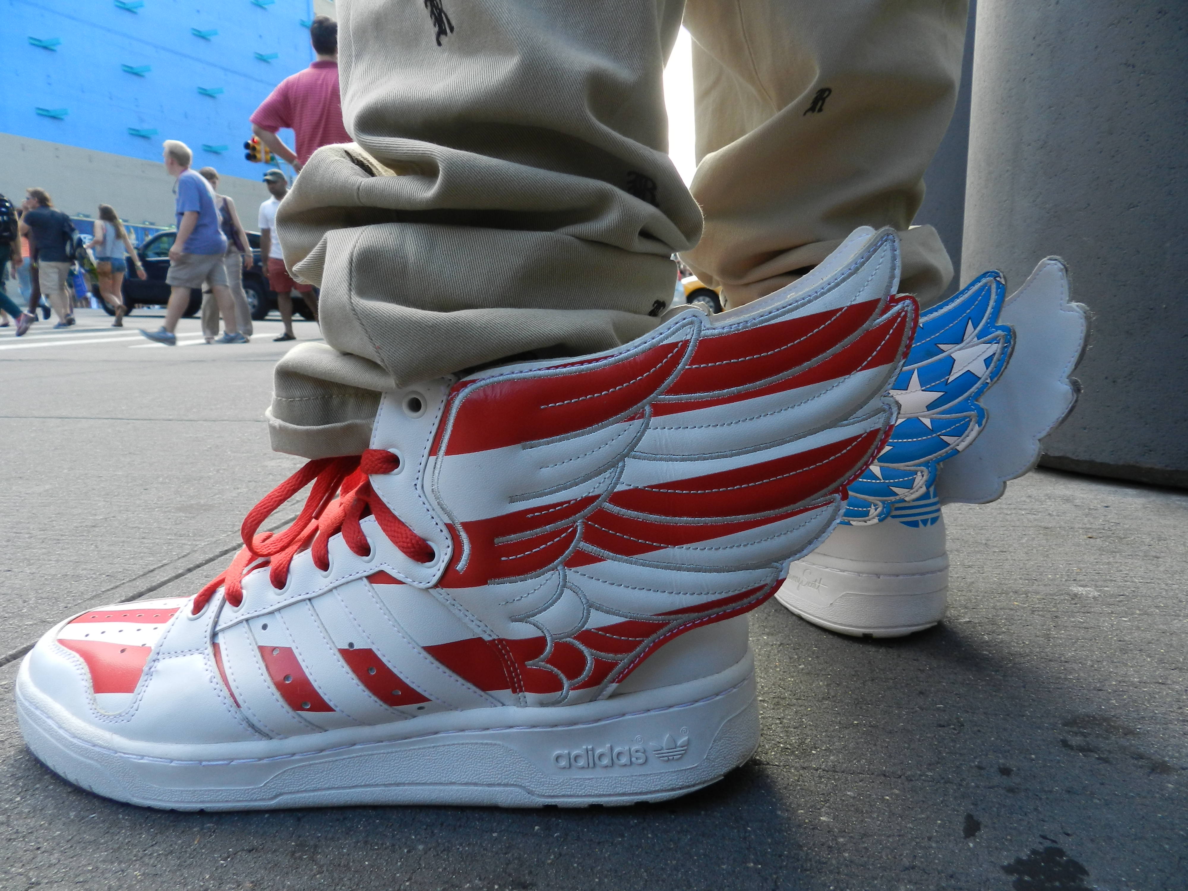 adidas jeremy scott wings 2.0 american flags blue red